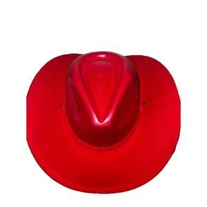 Red Western Cowboy Hat Felt Wide Brim Unisex One Size